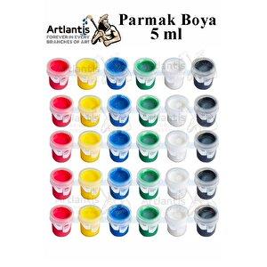 Parmak Boya 5 Ml 6 Renk 5 Paket Mini Küçük Parmak Boya Etkinlik Boyama Boyası Su Bazlı Resim Okul Öncesi Kreş Ana Sınıfı