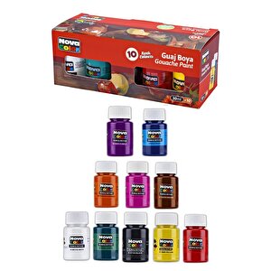 10 Renk Guaj Boya Nova Color 35x50 Cm Telli Spralli Resim Defteri Palet Resim Fırçası 15 Yaprak Guajboya Resim Defteri