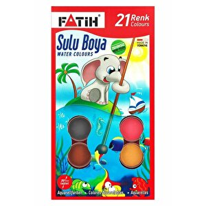 21 Renk Fatih Sulu Boya 25x35 Cm Telli Spralli Resim Defteri Resim Paleti Resim Fırçası Temizleme Kabı Suluboya Okul