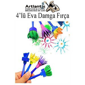 Parmak Boyası 6 Renk Nova Color Sünger Eva Baskı Damga Spatula Rulo Kesik Sünger Eva Okul Öncesi Etkinlik Seti