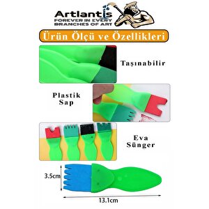 Parmak Boyası 6 Renk Mydido Resim Defteri 25x35 Sünger Eva Baskı Damga Spatula Rulo Kesik Sünger Eva Okul Öncesi