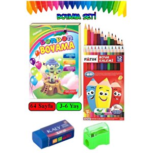 Boyama Kitabı Kalın 1 Adet 3-6 Yaşa Uygun Boyama Kitabı 64 Sayfa Çek Kopar Boya Kuruboya Silgi Kalemtıraş Okul Öncesi