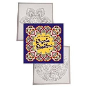 Hayatın Renkleri Büyüklere Boyama Kitabı Fatih 24 Renk Kuru Boya 1 Adet Ema Boyama Kitabı Büyükler İçin Mandala Yaratıcı Boyama