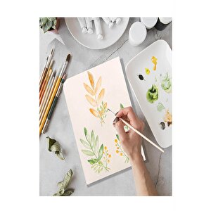 Canson Çok Amaçlı Sanatsal Blok A4 200 Gr 20 Yaprak 1 Adet Fanart 12 Renk Yağlı Boya Fırça Palet Spatula Fırça Temizleme