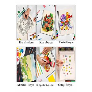 Canson Çok Amaçlı Sanatsal Blok A4 200 Gr 20 Yaprak 1 Adet Fanart 12 Renk Yağlı Boya Fırça Palet Spatula Fırça Temizleme