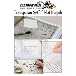 Yapışkanlı Şeffaf Not Kağıdı 50 Yaprak 3 Paket Kare Transparan Postit 75x75mm Yarı Saydam İşaretleyici Aydınger Not