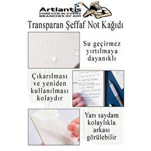 Yapışkanlı Şeffaf Not Kağıdı 50 Yaprak 2 Paket Kare Transparan Postit 75x75mm Yarı Saydam İşaretleyici Aydınger Not