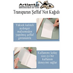 Yapışkanlı Şeffaf Not Kağıdı 50 Yaprak 2 Paket Kare Transparan Postit 75x75mm Yarı Saydam İşaretleyici Aydınger Not