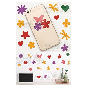 Şekilli Eva Yapışkanlı 100 Lü 1 Paket Kendinden Yapışkanlı Eva Sticker Kalp Yıldız Okul Öncesi Kreş Ana Okulu Süsleme
