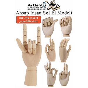Ahşap El Modeli 18 Cm Ve A3 Eskiz Defteri Modelleme Seti 1 Paket Dereceli Kalem Karakalem Dağıtma Hamur Silgi Kalemtraş