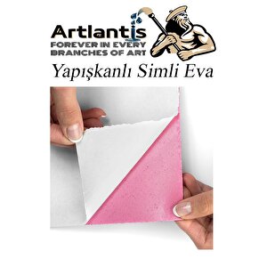 Simli Yapışkanlı Eva A4 20x30 Cm 10 Renk 1 Paket Simli Yapışkanlı Eva Süngeri 10'lu Okul Kreş Anasınıfı Elişi Etkinlikleri