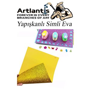 Simli Yapışkanlı Eva A4 20x30 Cm 10 Renk 1 Paket Simli Yapışkanlı Eva Süngeri 10'lu Okul Kreş Anasınıfı Elişi Etkinlikleri