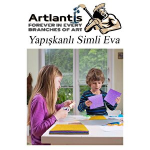 Simli Yapışkanlı Eva A4 20x30 Cm 10 Renk 1 Paket Simli Yapışkanlı Eva Süngeri 10'lu Okul Kreş Anasınıfı Elişi Etkinlikleri