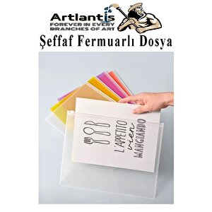 A4 Şeffaf Fermuarlı Dosya Mavi 3 Adet Pvc Fermuarlı Evrak Dosyası 24x34cm Çıtçıtlı Belge Evrak Dosyası Ofis Büro Okul