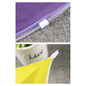 A4 Şeffaf Fermuarlı Dosya Kırmızı 3 Adet Pvc Fermuarlı Evrak Dosyası 24x34cm Çıtçıtlı Belge Evrak Dosyası Ofis Büro Okul
