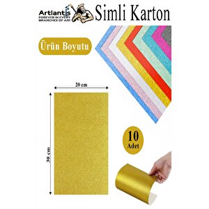 Simli Karton A4 20x30 Cm 10 Renk 1 Paket 10 Lu Simli Karton Parıltılı Kağıt Anasınıfı Kreş Etkinlik Proje Dekoratif