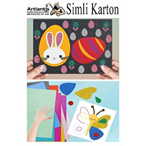 Simli Karton A4 20x30 Cm 10 Renk 1 Paket 10 Lu Simli Karton Parıltılı Kağıt Anasınıfı Kreş Etkinlik Proje Dekoratif