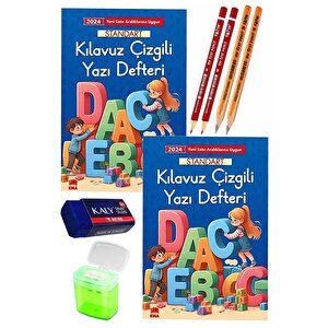 Güzel Yazı Defteri A4 Büyük Boy Fatih Kırmızı Ve Siyah Jumbo Kurşun Kalem Sınav Silgisi Kalemtraş Yeni Müfredat Standart