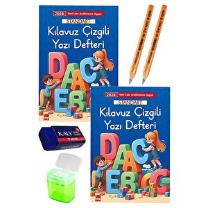 Güzel Yazı Defteri A4 Büyük Boy Fatih Jumbo Kurşun Kalem Sınav Silgisi Kalemtraş Yeni Müfredat Standart Klavuz Çizgili