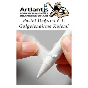 Pastel Dağıtıcı Gölgelendirme Kalemi 6 Lı 1 Paket Ve 1 Adet Hamur Silgi Kaynaştırma Kalemi Kara Kalem Dağıtıcı Kalem Kağıt Kalem