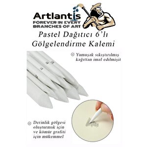 Pastel Dağıtıcı Gölgelendirme Kalemi 6 Lı 1 Paket Ve 1 Adet Hamur Silgi Kaynaştırma Kalemi Kara Kalem Dağıtıcı Kalem Kağıt Kalem