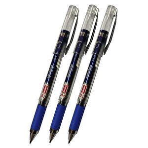 Mavi İmza Kalemi 1.0mm 3 Adet Mikro İmza Kalemi Yeni Kasa Mk-8526 Kalın Uçlu Pilot Kalemi Mavi Mürekkepli Okul Ofis Büro
