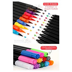 Fineliner 10 Lu Çift Taraflı İnce Uçlu Kalem 1 Paket 10 Renk 0.4 Mm Keçe Uçlu Kalem Renkli İşaretleme Yazı Kalemi
