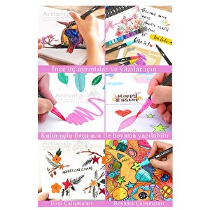 Fineliner 10 Lu Çift Taraflı İnce Uçlu Kalem 1 Paket 10 Renk 0.4 Mm Keçe Uçlu Kalem Renkli İşaretleme Yazı Kalemi