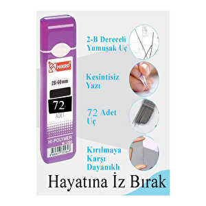 Kalem Ucu 72 Li 0.9 Mm 2b 3 Paket Çoklu Versatil Kalem Uç Mekanik Uçlu Otomatik Kurşun Mikro Kalem Ucu 60 Mm Yumuşak