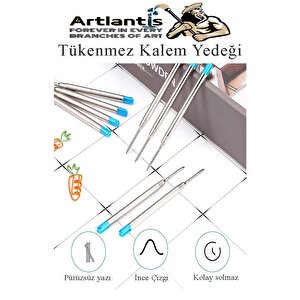 Siyah Tükenmez Kalem Yedeği 10 Adet Tükenmez Kalem İçi Yedek Siyah Metal Tükenmez Kalem İçi Okul Ofis Jel Kalem İçi