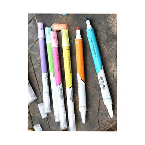 Silinebilir Fosforlu Kalem 6 Renk 1 Paket Mikro Silinebilir İşaretleme Kalemi Çift Başlı Pürüzsüz Yazma Ve Silme