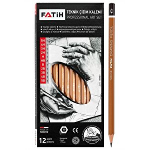Teknik Çizim Kalemi 12 Li 1 Paket Fatih Dereceli Kalem Seti Profesyonel Set Eskiz Karakalem Yumuşak Ve Sert Uçlu
