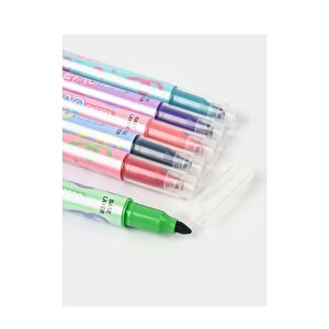 Overlay Fosforlu Kalem 6+6 Renk 1 Paket 12 Renk İnce Ve Kesik Uçlu Fosforlu İşaretleme Kalemi Keçe Uçlu Kalem