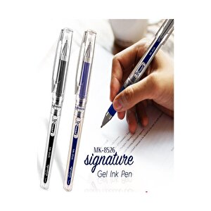 Mavi İmza Kalemi 1.0mm 1 Adet Refil Yedek Uç Mürekkep 3 Adet Mikro İmza Kalemi Yeni Kasa Mk-8526 Kalın Uçlu Pilot Kalemi