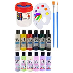 Kare Yuvarlak Ve Altıgen Tuval 30 Cm 12 Renk Akrilik Boya Şövale 1 Paket 30x30 Cm Arkadan Zımbalı Astarlı Resim Tuvali