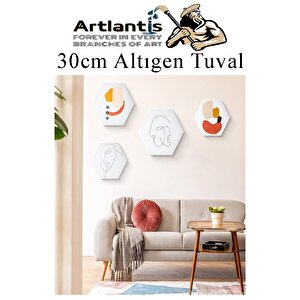 Altıgen Tuval 30 Cm 2 Adet Arkadan Zımbalı Astarlı Resim Tuvali Akrilik Boya Yağlı Boya Altıgen Şekil Tuval Ressam Sanat