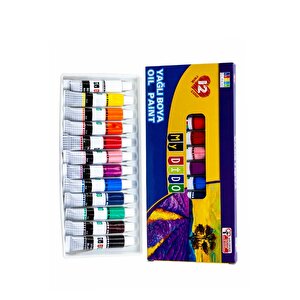 Mini Şövale 25x35 2 Li Tuval Mydido 12 Renk Yağlı Boya Başlangıç Seti Fırça Palet Ponpon Su Kabı Masaüstü Sanatsal