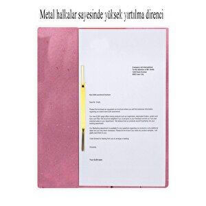 Yarım Kapak Telli Dosya Pembe Karton 50 Adet Karton Yarım Kapaklı Kapsüllü Dosya A4 Boy 24x32 Cm Klasör İçin Büro Ofis