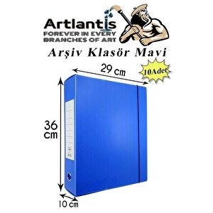 Mavi Arşiv Ve Proje Kutusu 29x36x10cm 10 Adet Arşiv Klasörü Lastikli Plastik Arşiv Klasörü Büro Okul Sınıf