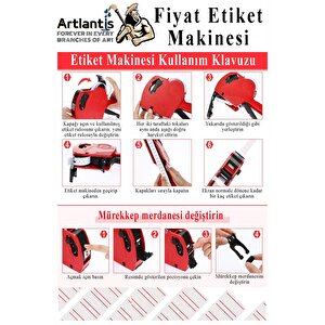 Etiket Makinesi Sarı 1 Adet Sarı Fiyat Etiketi 10 Rulo Sekiz Haneli Fiyat Etiketi Makinası Lira Dolar Euro Dayanıklı