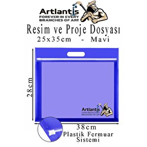 Renkli Plastik Fermuarlı Proje Dosyası 25x35 Cm 3 Adet Tutmaçlı 28x38 Cm Resim Ve Proje Ödev Dosyası El Tutmalı