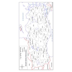 Türkiye Mülki İdare Haritası A3 10 Adet 29.7x42 Cm Türkiye Mülki İdare Harita Fotokopi Proje Ödev Doldurulabilir Okul