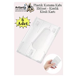Şeffaf Kart Kılıfı Kimlik Ehliyet Kredi Kartı Koruyucu 6 Adet Pvc Plastik Kart Koruma Kabı