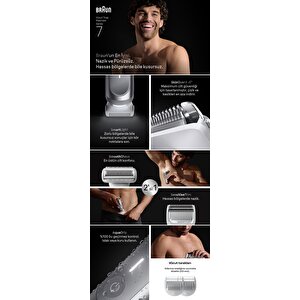 Braun Vücut Tıraş Makinesi Series 7, +6 Aksesuar, Kompakt, Smartlight, Bg7550