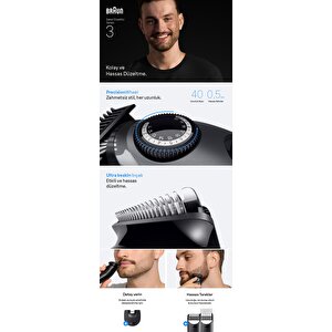 Braun Sakal Düzeltici Series 3, +5 Aksesuar, 40 Uzunluk, Keskin Bıçak, Bt3560