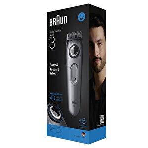 Braun Sakal Düzeltici Series 3, +5 Aksesuar, 40 Uzunluk, Keskin Bıçak, Bt3560