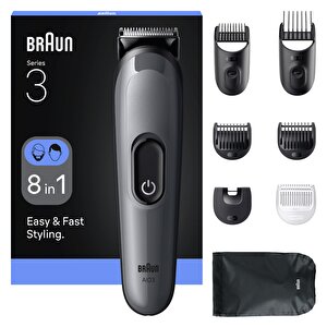 Hepsi Bir Arada Series 3, 8’i 1 Arada Tıraş Kiti, Keskin Bıçak, 14 Uzunluk, Aio3540