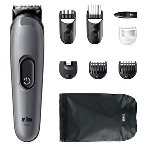 Braun Hepsi Bir Arada Series 3, 8’i 1 Arada Tıraş Kiti, Keskin Bıçak, 14 Uzunluk, Aio3540