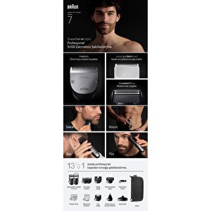 Braun Hepsi Bir Arada Series 7, 13'ü 1 Arada Tıraş Kiti, Problade, Autosense, Aio7560