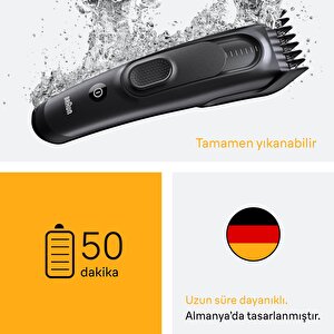 Braun Saç Kesme Makinesi Series 5, +3 Aksesuar, Ömür Boyu Keskin Bıçak, 17 Uzunluk, Hc5530